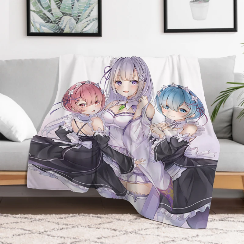 Rezero Warm Winter Blankets Child Blanket Microfiber Bedding Knee Sofa Fleece Fluffy Soft Decorative Thick Custom Children's