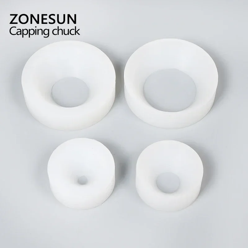 ZONESUN Capping Machine Chuck Cap For Capper 28-32mm 38mm 10- 50mm Round Plastic Bottle With Security Ring Silicone Capping Tool