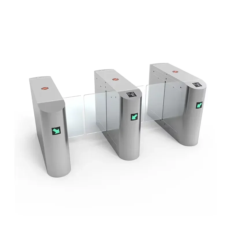RFID Access Control Waist Height Turnstile Sliding Barrier Gate for Office Block Security with Turnstile Arms