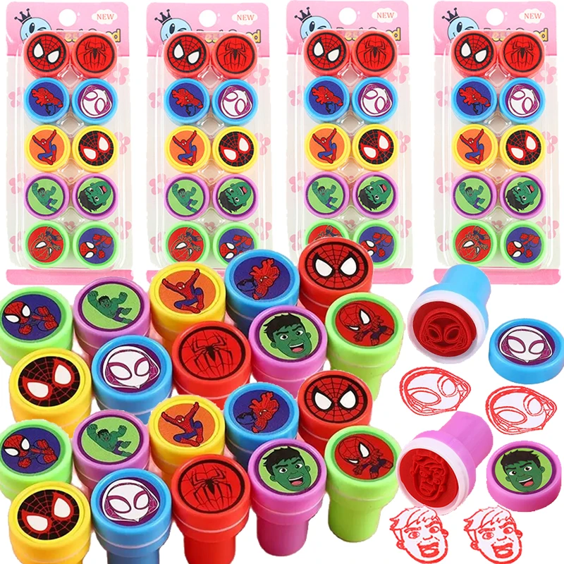 10/30Pc Spidey and His Amazing Friends Stamp Party Favor Spiderman Theme Seal for Kid Boys Birthday Party Giveaway Souvenir Gift