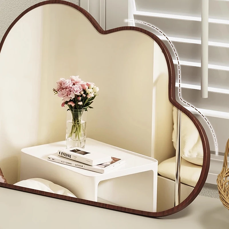 

Girls Bedroom Makeup Mirror Nordic Luxury Cute Table Makeup Mirror Small Aesthetic Espelho Grande Para Quarto Home Accessories
