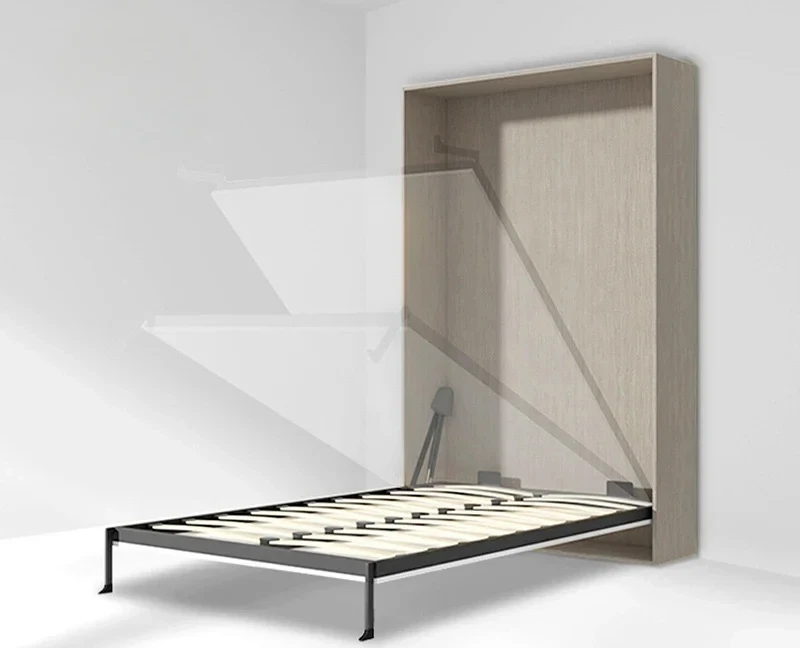 invisible bed front side flip hidden bed integrated folding under the flip wall wardrobe hidden wall hardware accessory