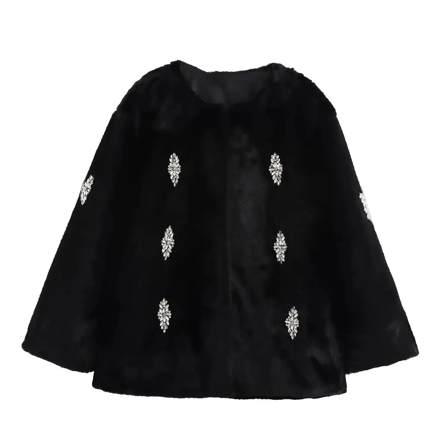 

Весенний новый продукт 2025 года, европейское и американское модное пальто с эффектом искусственного меха из бисера, пальто