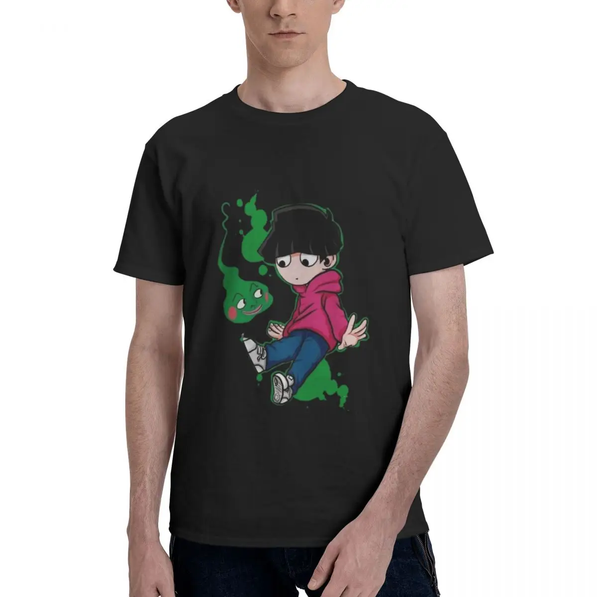 

Manga Mob Psycho Luxury T Shirts for Men Summer Print Shirt Cotton High Quality Clothing Streetwear S-6XL