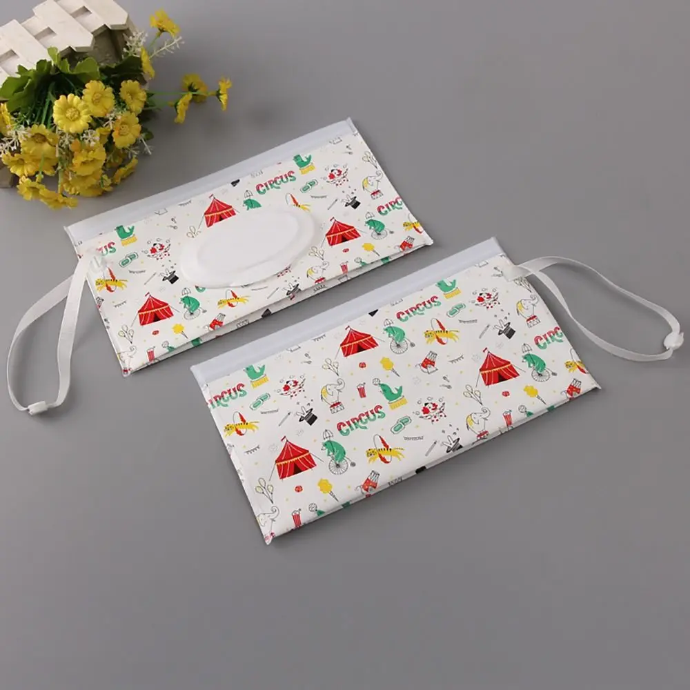 Custodia per il trasporto di prodotti per bambini con cinturino a scatto Accessori per passeggino Scatola per fazzoletti con coperchio ribaltabile Borsa per salviette umidificate Custodia per salviette Custodia per cosmetici