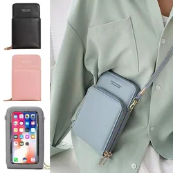 Crossbody Mobile Phone Bag Transparent Touch Screen Cell Cover Universal Model Mini Case Shoulder Bags New Women Leather Wallets