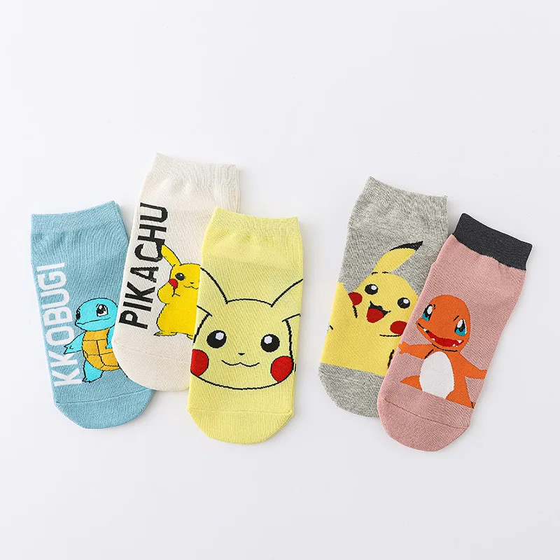 

Pikachu women's short socks Japanese anime low cut cartoon comfortable cotton boat socks women's trendy socks