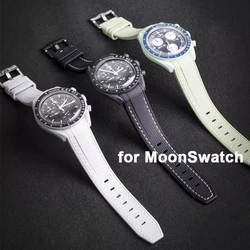 Silicone Rubber Watch Band for Omega X Swatch Joint MoonSwatch Curved End Diving Wrist Bracelet for Rolex Water Ghost Strap 20mm