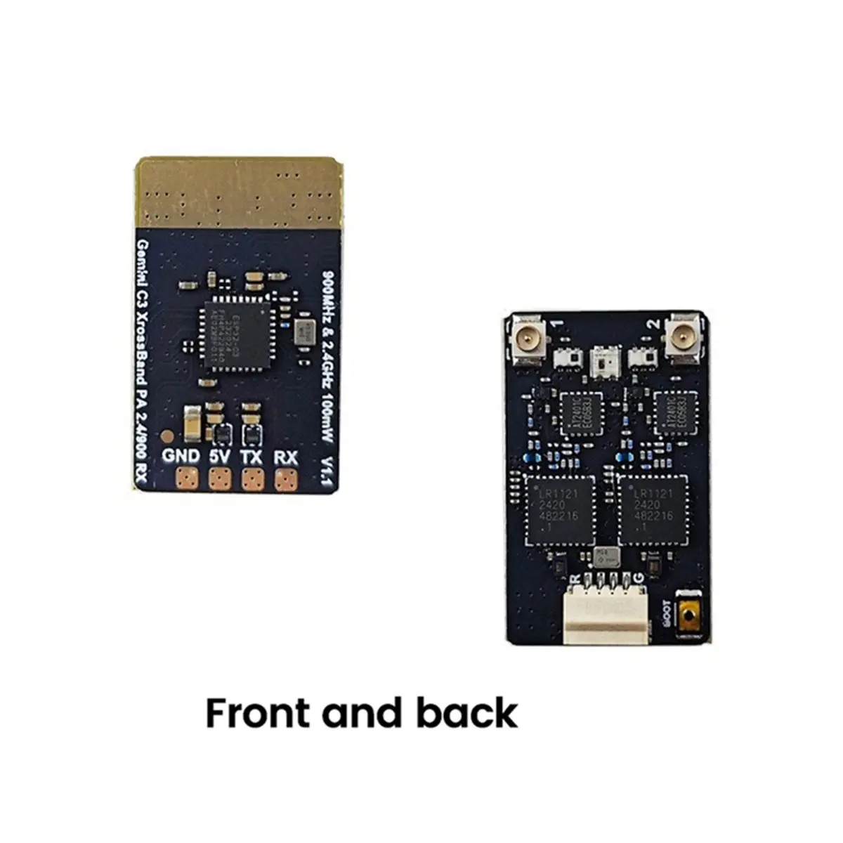 Nouvel Électronique : 2 Récepteurs Double Diversity ELRS Gemini 2.4G/915Mhz 100mW avec 1 Connecteur pour Drone FPV RC Longue Portée Quadcopter