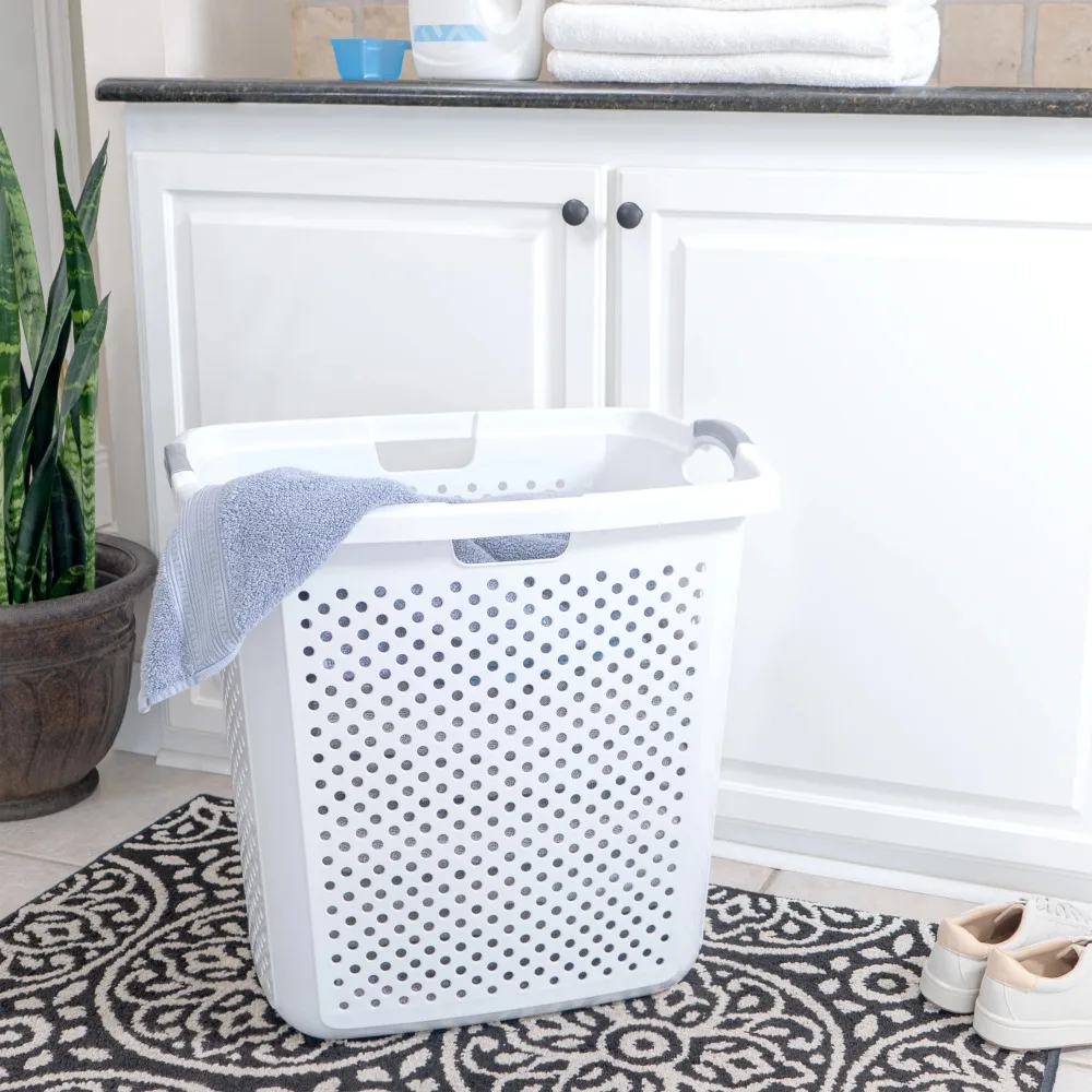 

Plastic laundry basket, white, adult/youth