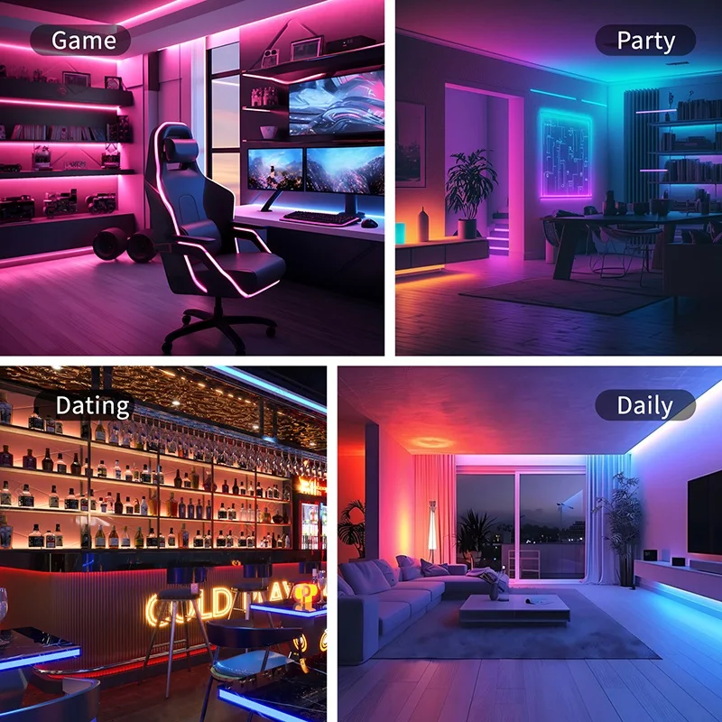 COB RGB LED Strip Lights 576 LEDs/m High Density Flexible Dimmable FCOB Led Tape Colorful Rope Lighting DC12V 24V