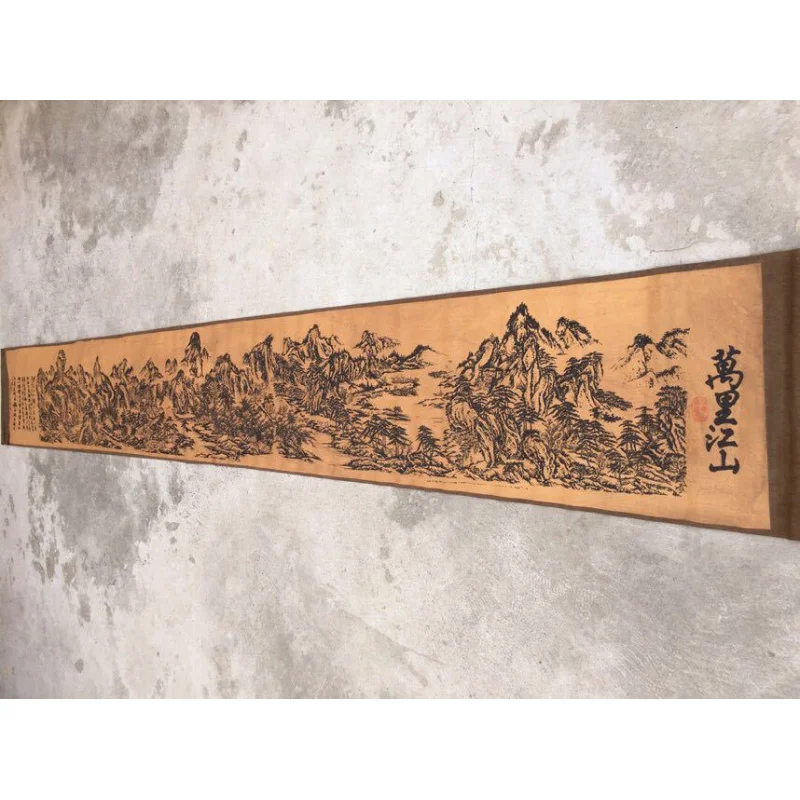 

Antique Calligraphy and Painting Wholesale Imitation Ancient Famous Long Scroll Painting "Ten Thousand Miles of Rivers and Mount