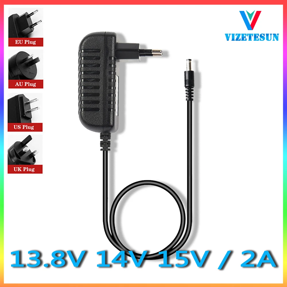 13.8V 14V 15V 2A Square Dance Audio Speaker Power Adapter DC 5.5*2.1MM DC Regulated Power Cord