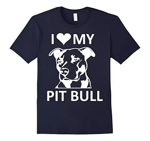 I (heart) My Pitbull T-shirt I Love My Pitbull Tee,pit Bull Mens Shirts Short Sleeve Trend Clothing Print T Shirt Men Top Tee