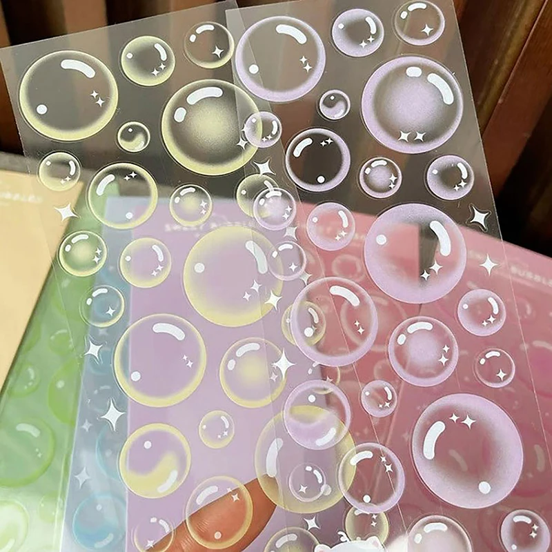 Autocollants à Bulles Transparents pour Décoration de Bagages, Étiquette à la Mode pour Téléphone, l'horloge, Bricolage Créatif, Compte à Main, 1 Pièce