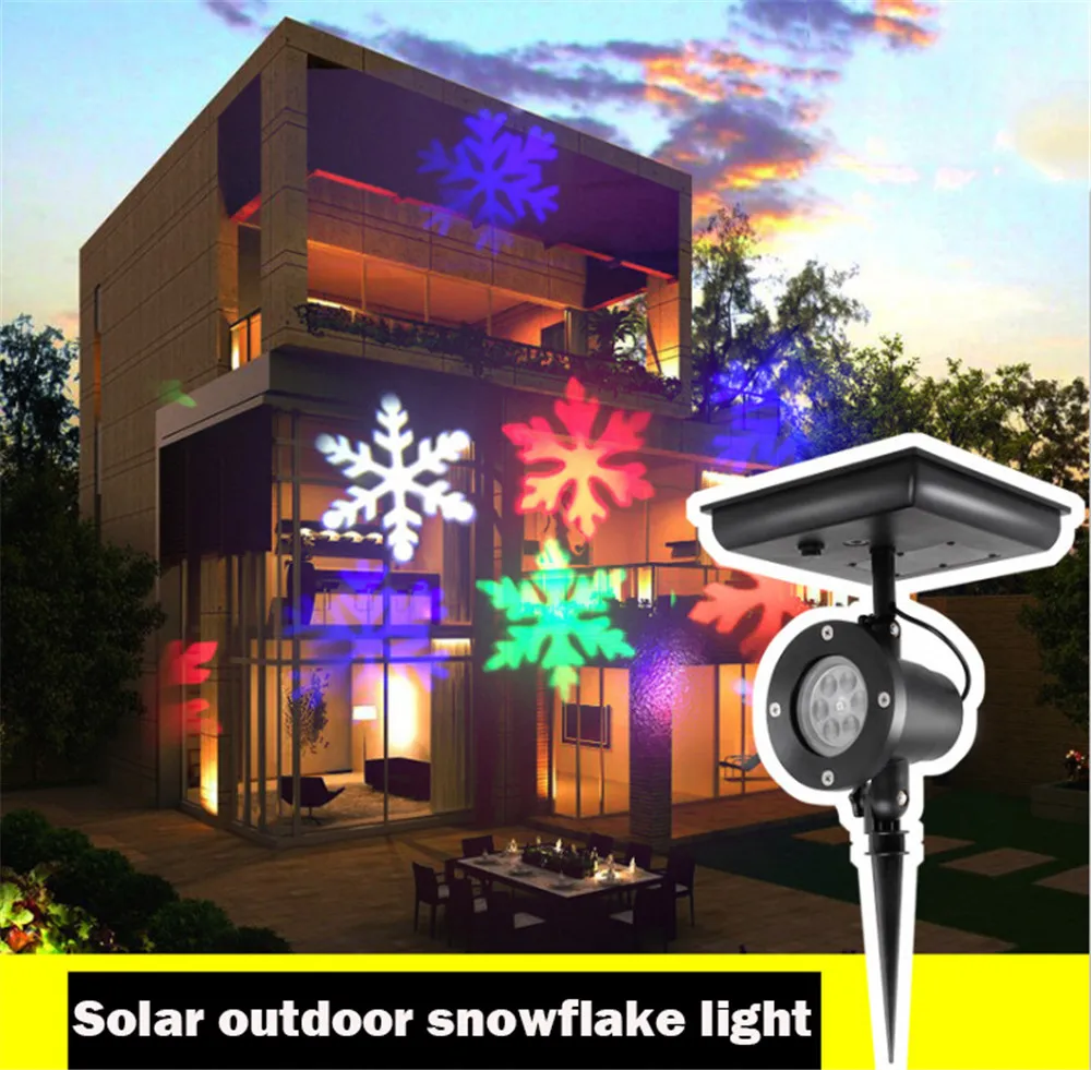 Solar Snowflake Light Outdoor Waterproof Led Light Christmas Dynamic LED Solar Snowflake Projector for New Year Decor