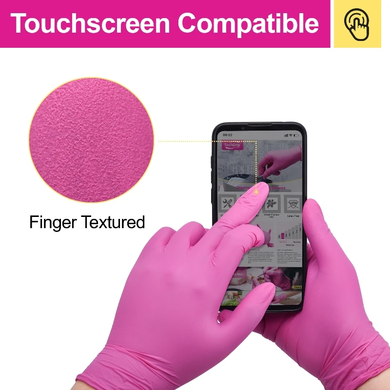 20/50/100 قطعة قفازات النتريل الحمراء الوردية قفازات البستنة المضادة للانزلاق المتاح مع قبضة محكم تنظيف قفازات واقية العمل #4