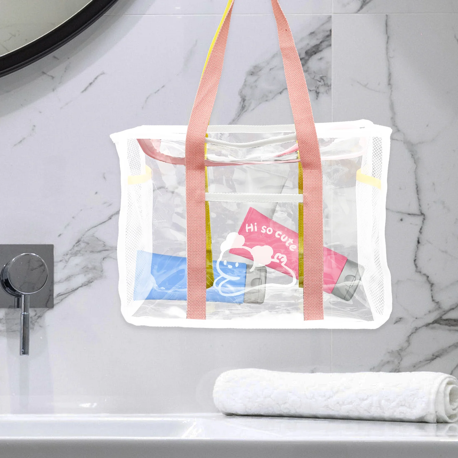 

Travel Beach Bag Reusable Tote with Comfortable Grip Fine Workmanship for Pool and Vacation Trips Beach Tote Bag