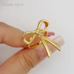 10Pcs Metal Wholesale Copper Bowknot Gold Color Ring RM51040