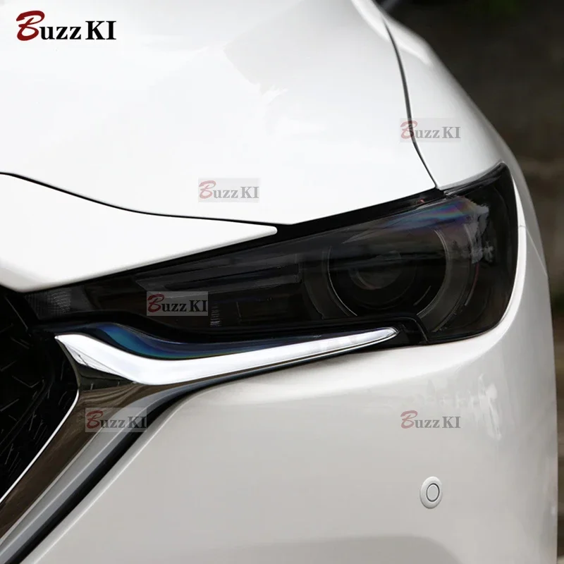 Car Headlight Protective Film Smoked Black Tint Wrap Vinyl Transparent TPU Sticker For Mazda CX5 KF 2017 2018 2019 2020 2021