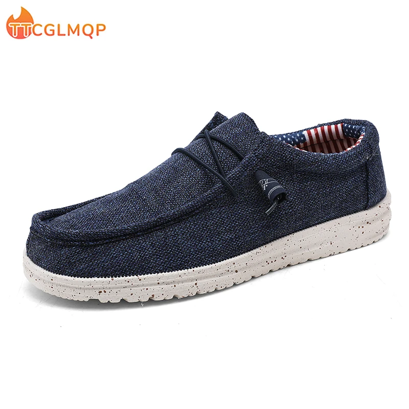 Men's Casual Shoes Outdoor Mens Sneakers Lightweight Boat Shoes Flat Driving Loafers Breathable Men Canvas Shoes Plus Size 48