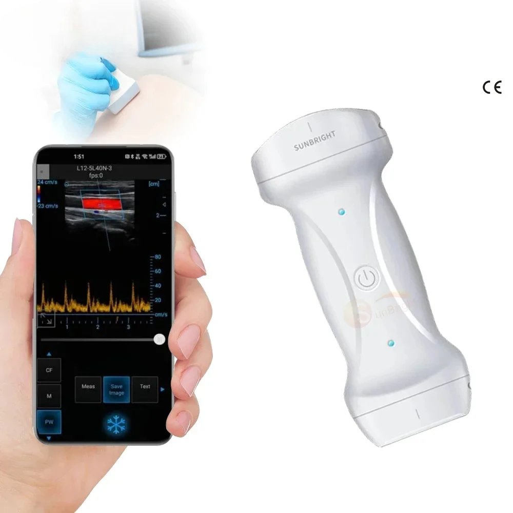 

3 in 1 Probe Manufacturer's 128 Element Wireless Mini Color Doppler SUN-D7 Wifi Double-headed Wireless Probe