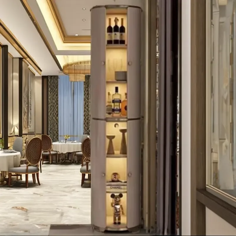 Luxury Glass Door Wine Cabinet Living Room Bar Display Showcase Elegant Home Storage Solution Modern Furniture