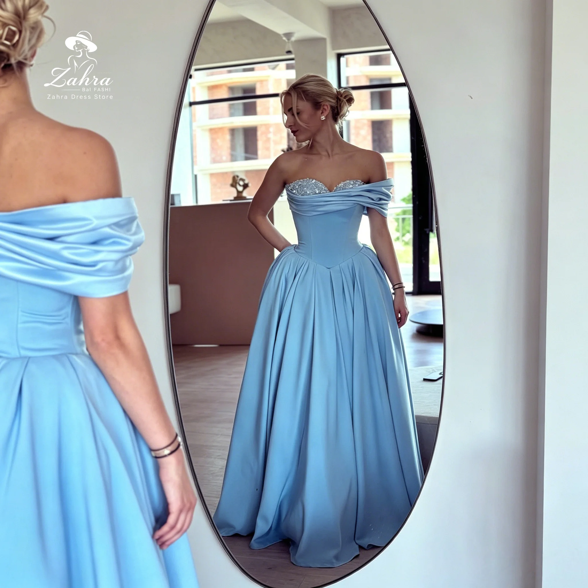 Black Asymmetrical Halter Neck Modern Couture Satin Sleeveless Prom Dresses Diagonal Draped Evening Dresses Open Back Party Gown