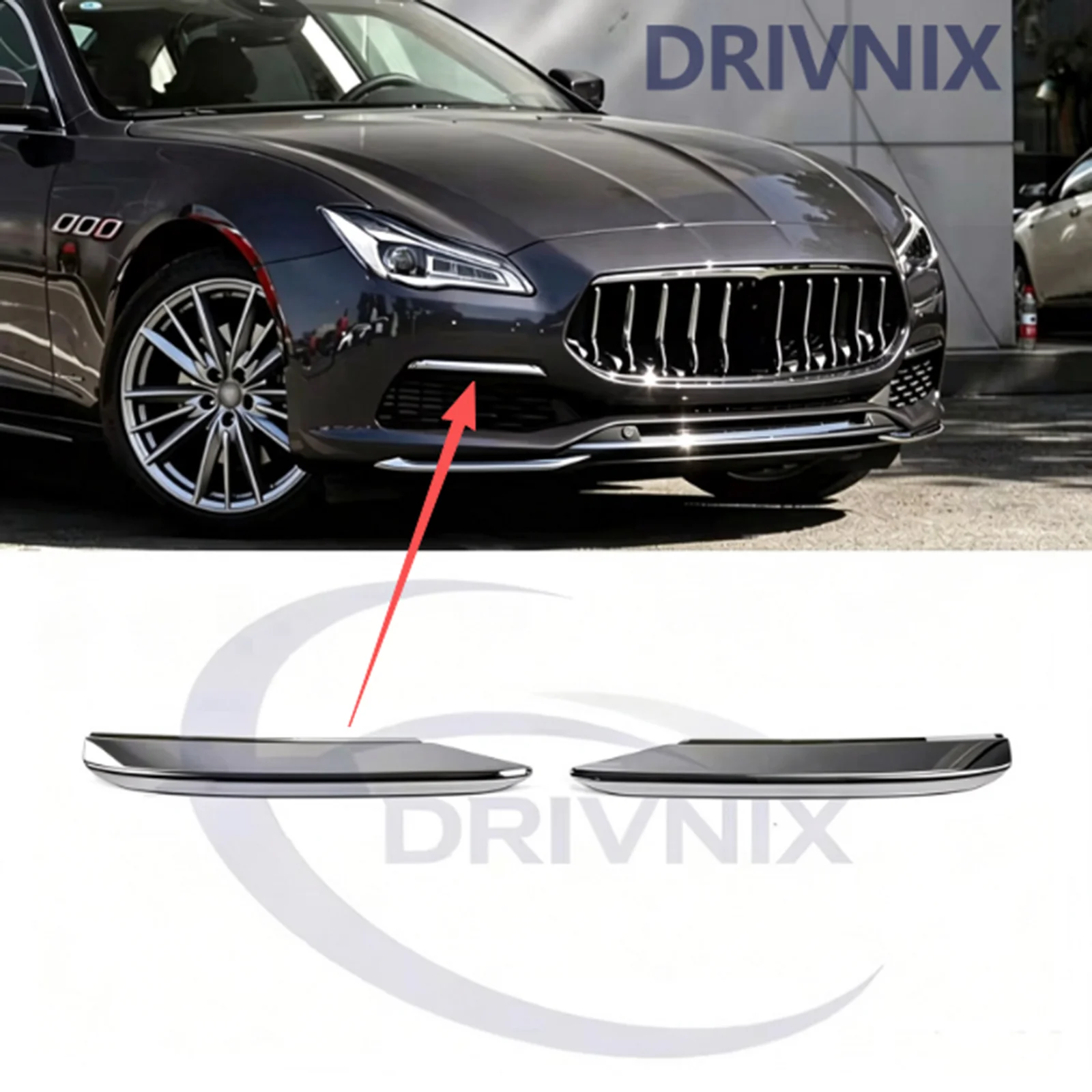 673008193 Front Bumper Silver Chrome Trim Insert 673007201 For Maserati Ghibli 2018-2022 Year M157 Quattroporte 2017-2021 M156