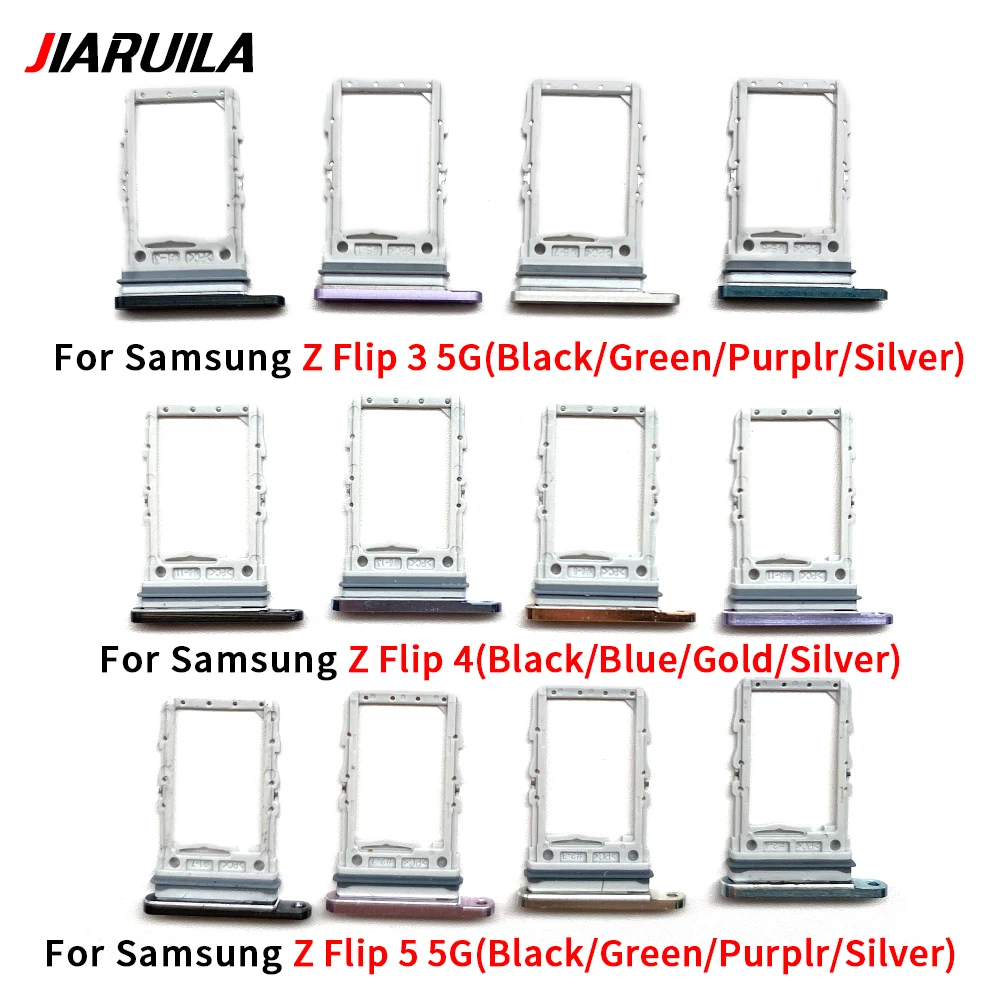 New For Samsung Z Flip 2 3 4 5 5G SIM Card Slot SD Card Tray Holder Adapter Replacement Parts