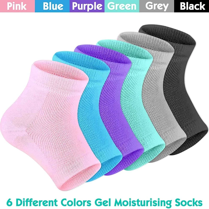 Heel Socks Feet Skin Care Colorful Silicone Moisturizing Gel Cracked Dry Heel Repair Protectors Plantar Fasciitis Inserts Pads