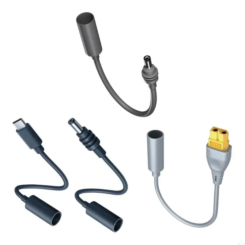 Q6PA Female To DC5521/Type C/ XT60 Power Adapter Cable PVC Material For Laptop Monitor And Office Equipment