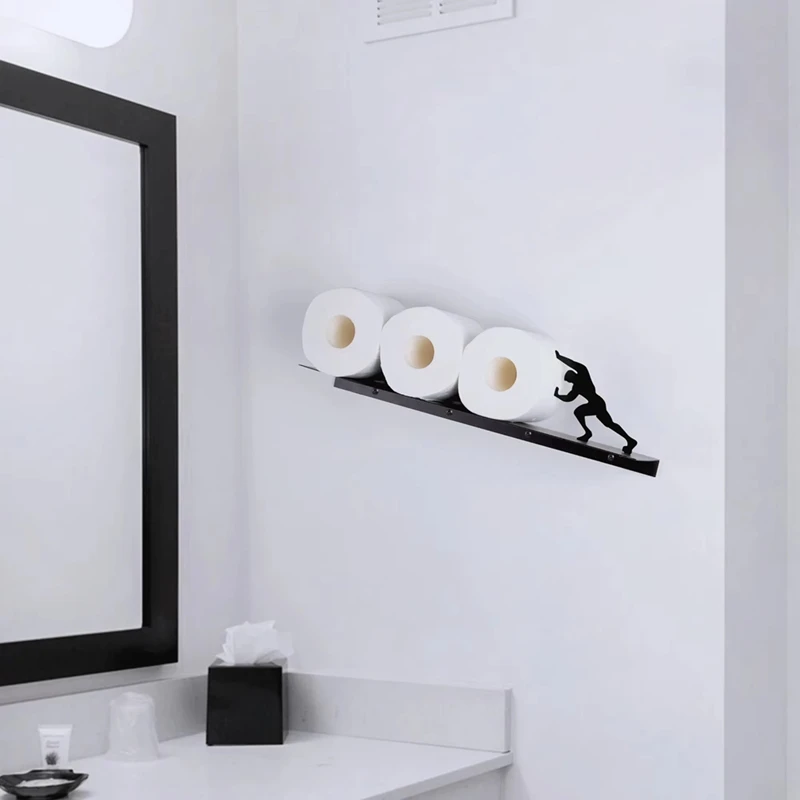 ABKO-สุขาผู้ถือม้วนกระดาษ Wall Mount จัดเก็บ Strong Man รูปร่างสแตนเลสผ้าเช็ดตัว ROLL สําหรับห้องน้ํา