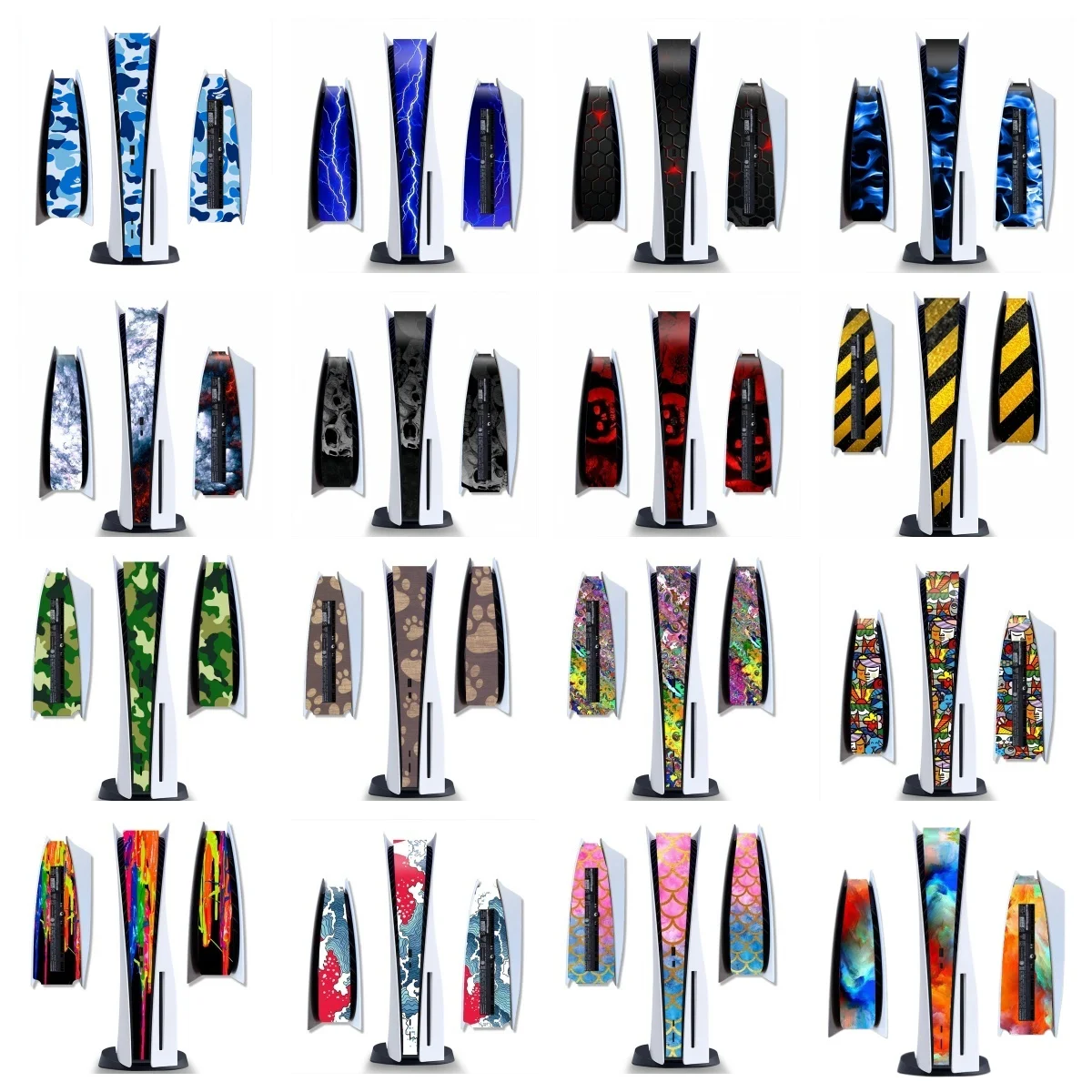 2pcs Randomly Send Skin Sticker For PlayStation 5 PS5 Game Console Accessories Dustproof Decorative Middle Side Stickers Film