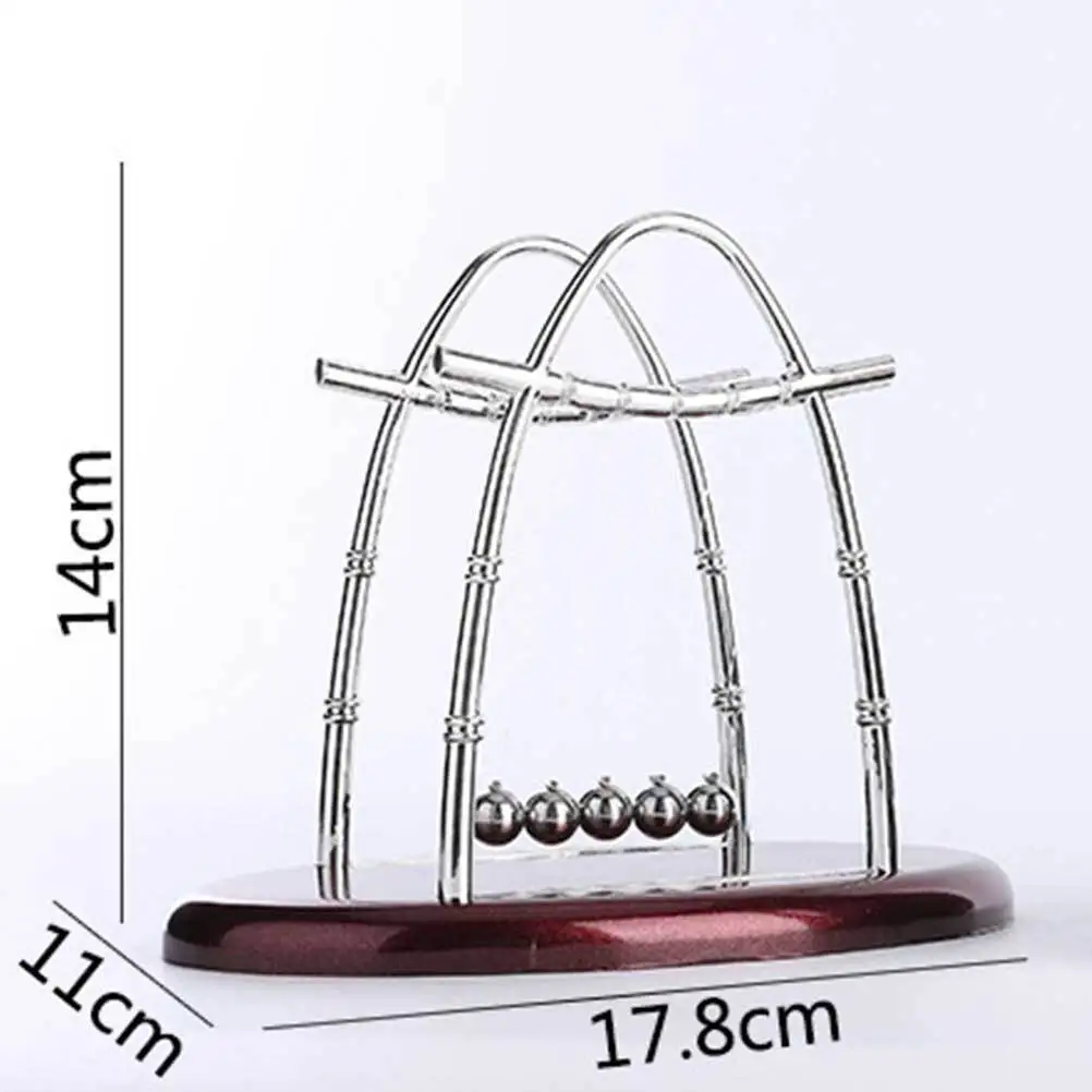 ของเล่นนิวตัน'เอส เครเดิล สำหรับตกแต่งโต๊ะทำงาน ทดลองวิทยาศาสตร์สำหรับเด็ก เรียนรู้ด้วยการปฏิบัติจริง ลูกบอลห้าลูก แสดงการเคลื่อนไหว ของเล่นเสริมพัฒนาการ