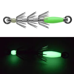 Anzuelo calamar luminoso de tres capas inox para pesca en roca
