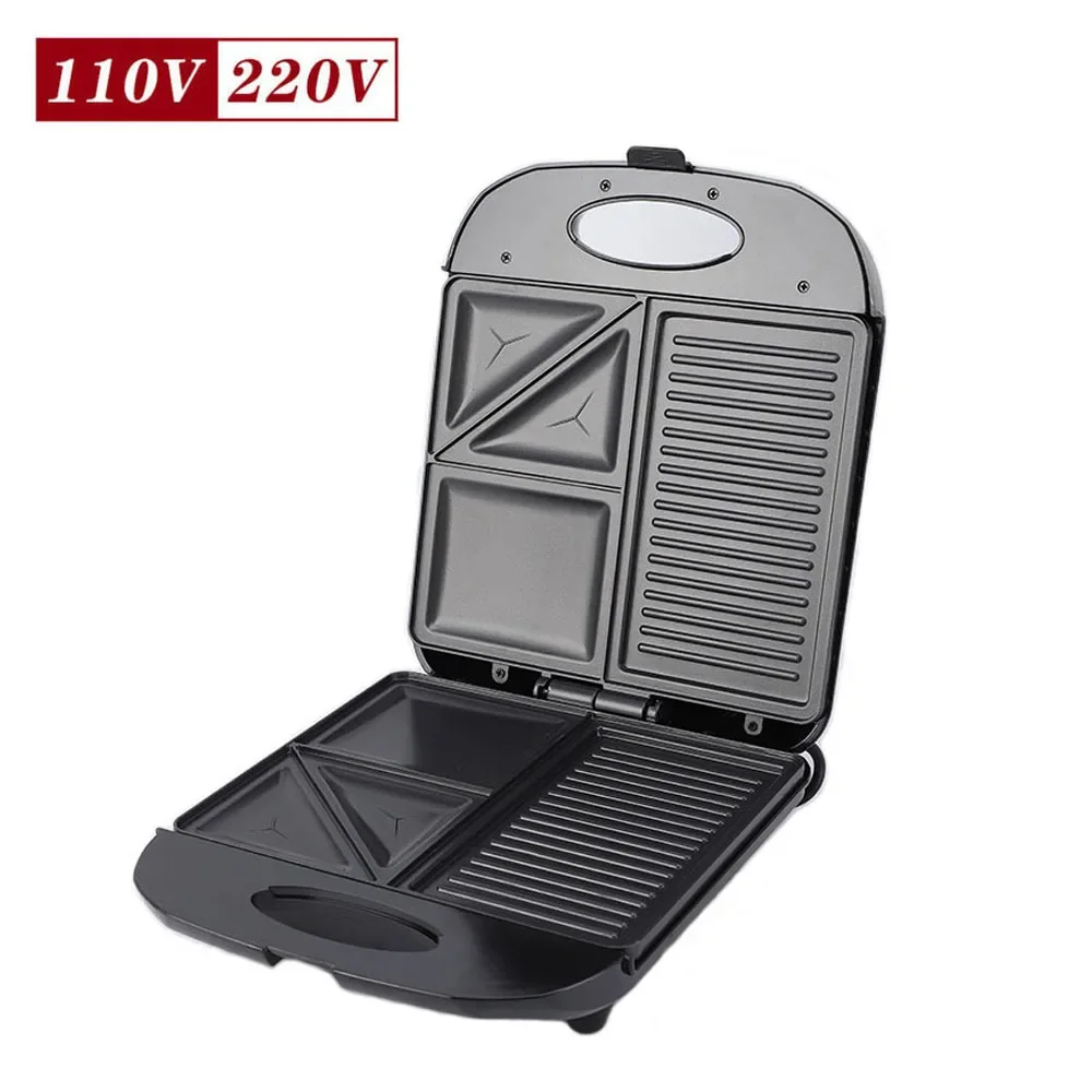 3‑in‑1 Electric Breakfast Maker Non‑stick Grill Machine for Sandwich Waffle Steak Frying Cooking Household Kitchen Appliance
