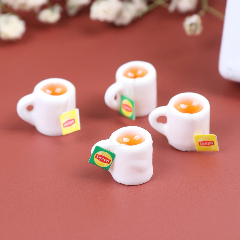 Mini taza de té de resina para casa de muñecas, accesorios para casa de muñecas en miniatura, juguete, 1 ud.