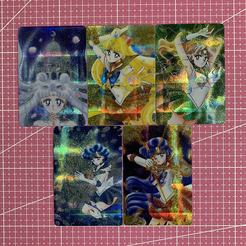 Diy Self Made 59X86Mm 5Pcs/set Tsukino Usagi Collection Color Flash Card Mizuno Ami Classic Anime Card Toys