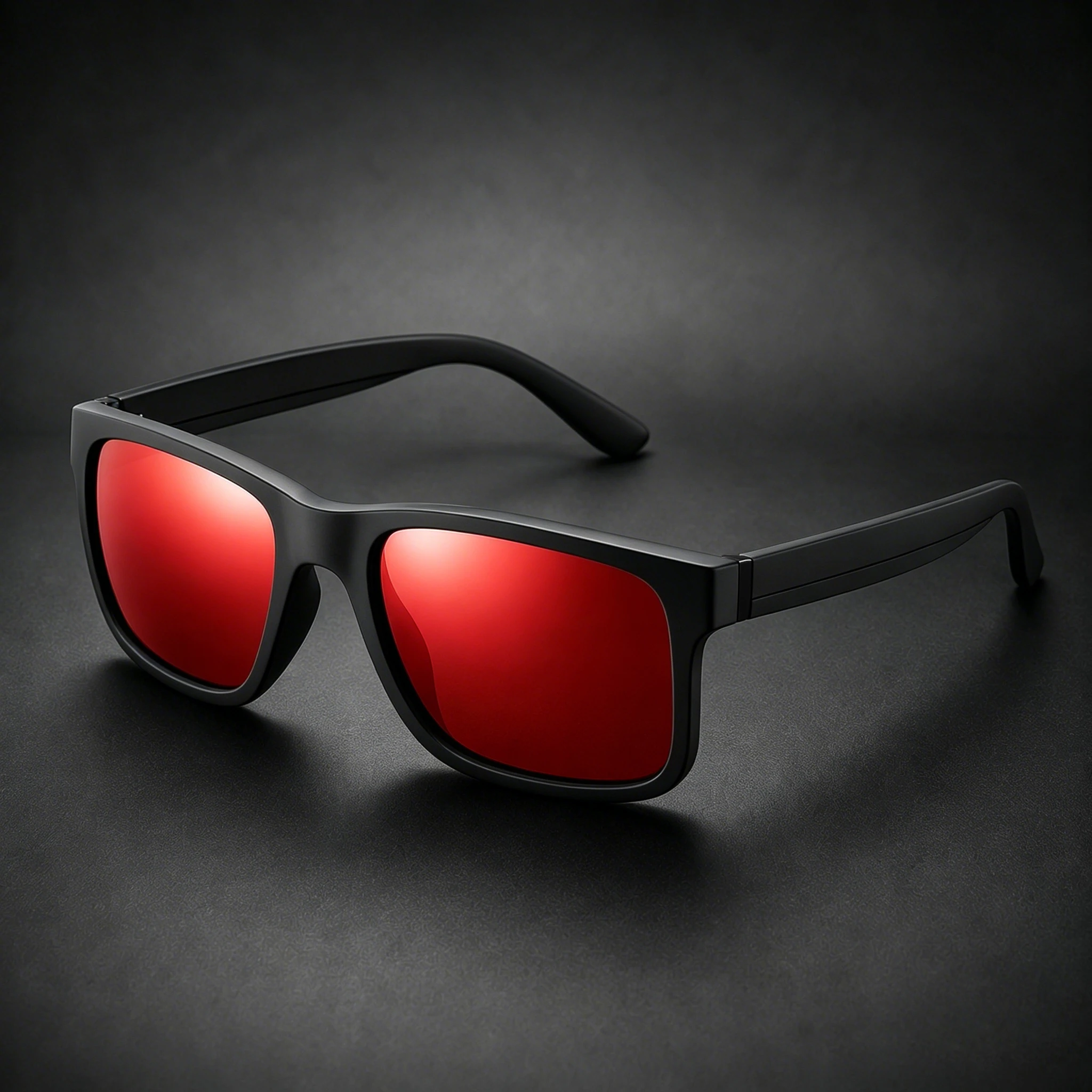 Matte Schwarze Rahmen Polarisierte Sonnenbrille für Herren Quadratisch UV400 Fahrbrille Outdoor-Sport Sonnenbrille