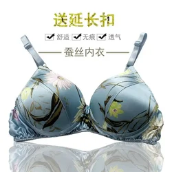 100% mulberry silk without steel ring thin bra breathable comfortable underwear double-sided silk bra