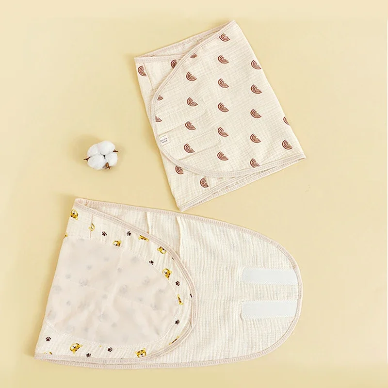 0-6 Month Cotton Baby Swaddle Wrap Anti Startle Swaddling Blanket Muslin Baby Sleeping Blanket Wrap for New Born Thin Summer