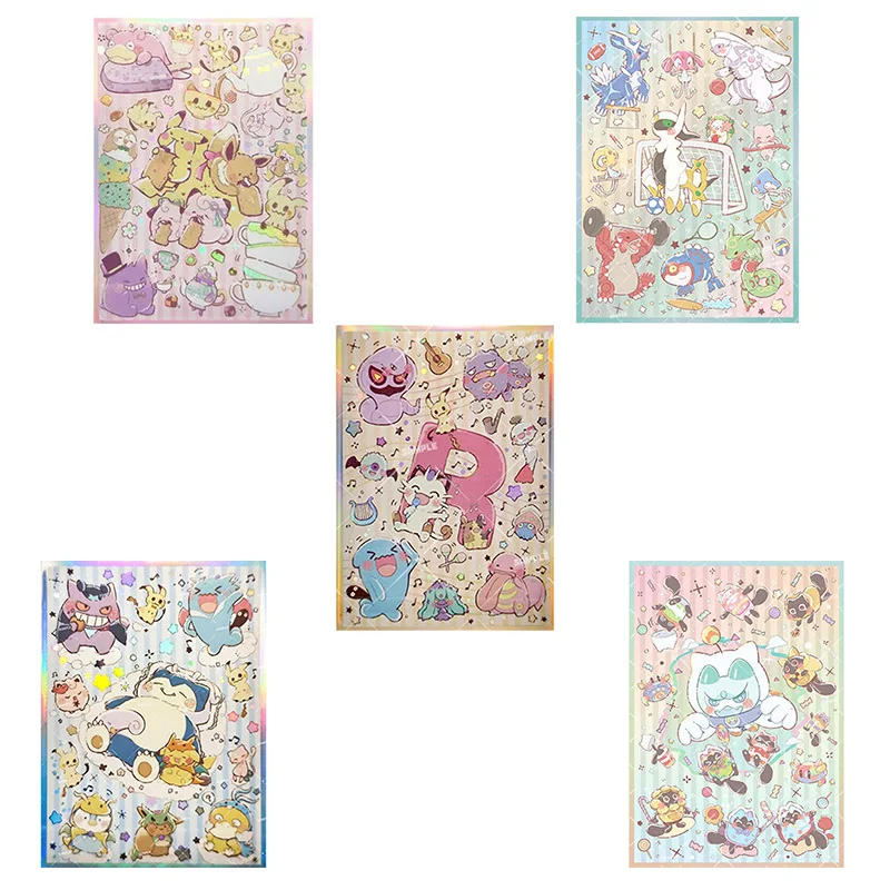 60 шт./компл., аниме, игра с покемонами, TCG OCG, аксессуар, сделай сам, рукав для флэш-карт, милая серия для вечеринок, команда, ракета, Пикачу, Генгар, коллекция игрушек