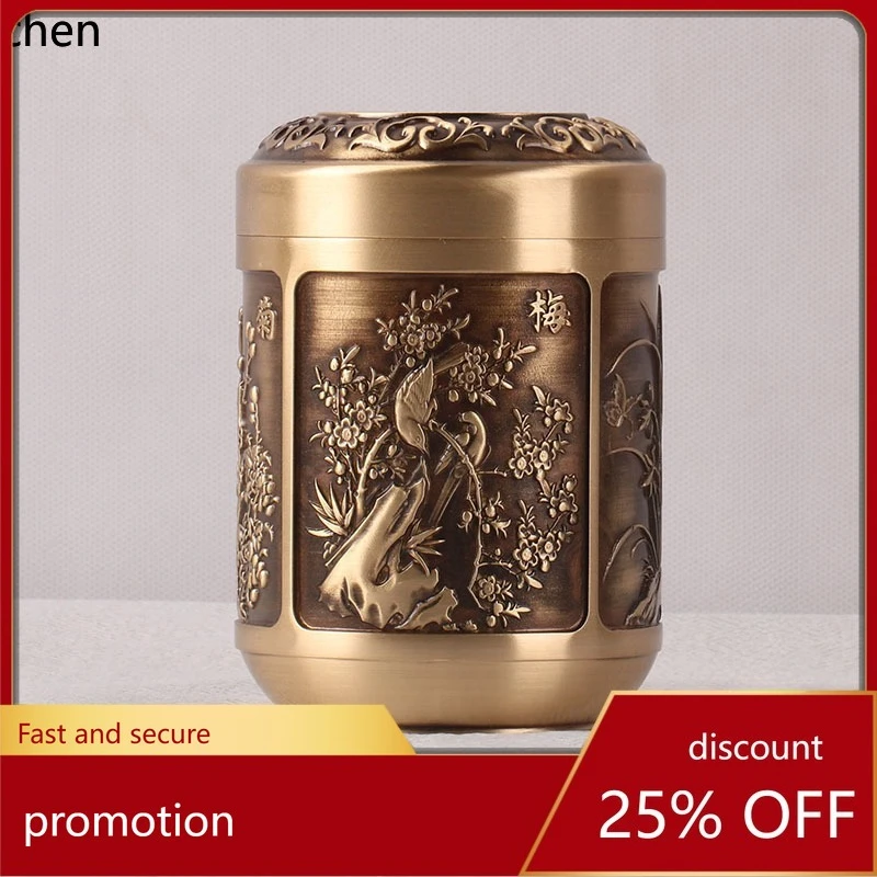 

CZ brass production Meilan bamboo chrysanthemum tea can change jar home decoration handicraft pendulum