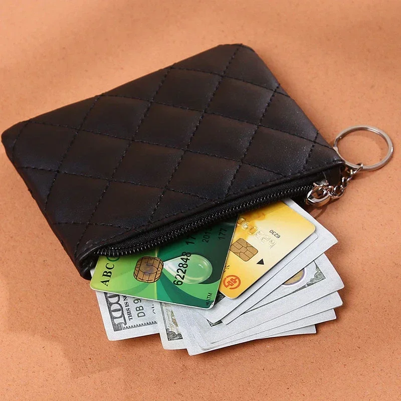 

Unisex Coin Wallet Key Chain PU Leather Zip Fashion Small Purse Money Short Change Pouch Coin Purses Monedero Mujer Carteras