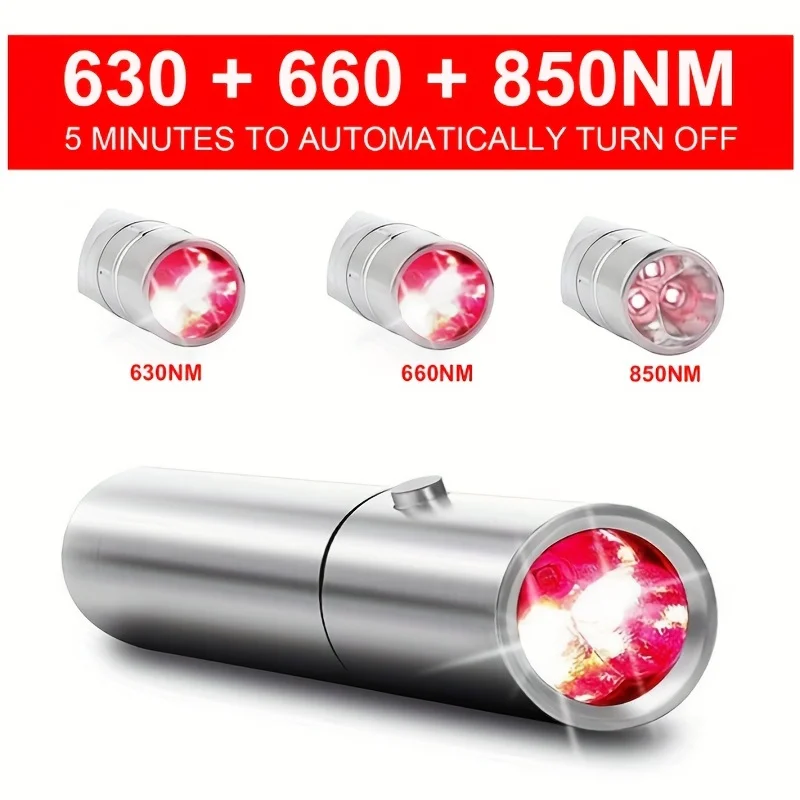 1pc Rechargeable Infrared LED Flashlight for Pain Relief, Scar and Wrinkle Removal, and Acne Treatment  Red Light Infrared Light