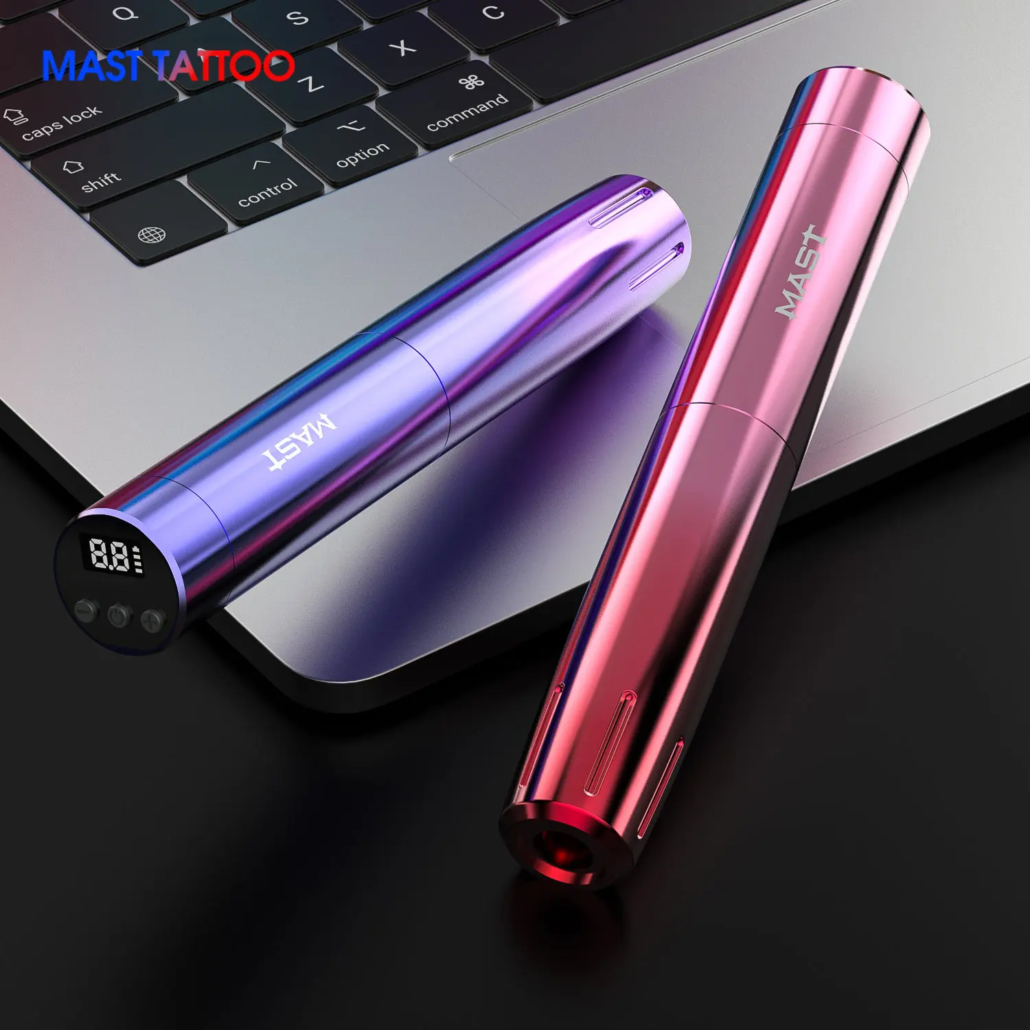 

Mast Tattoo Tour Y22 RCA Wireless Battery Gradient Tattoo Pen Custom Permanent Make Up Machines 3.0mm Stroke Tattoo Machine