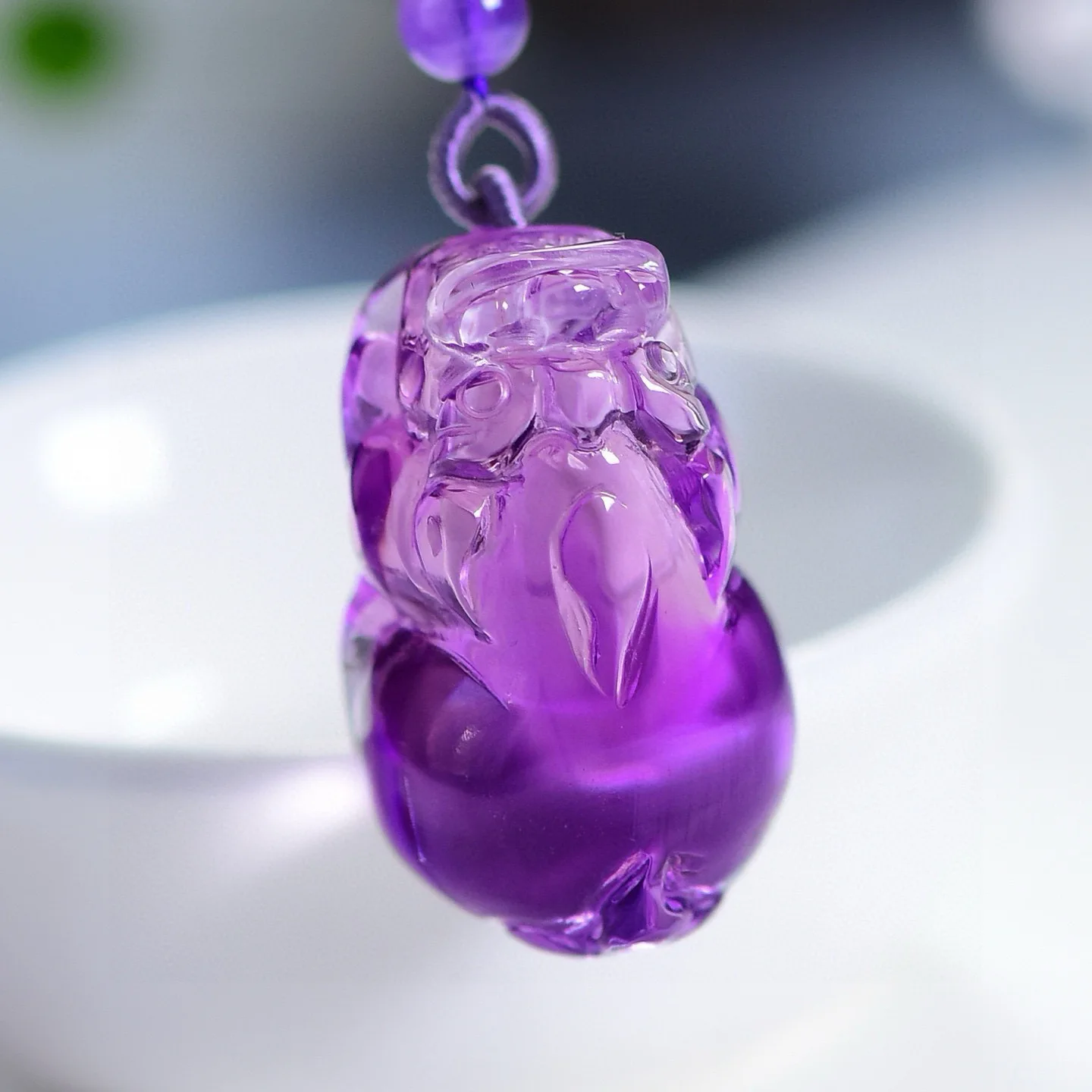 Natural Purple Amethyst Quartz Pendant 32.4*19.2*19.4mm Pi Xiu Clear Amethyst Jewelry Beads Women Men Necklace Brazil AAAAAA view 3