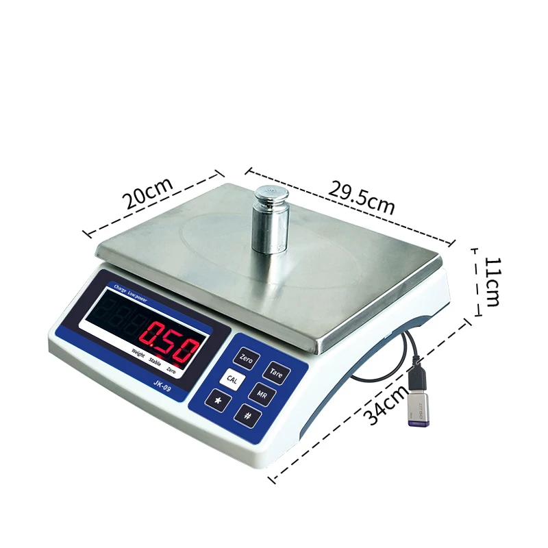 Automatic weight saving time 30kg electronic scale U disk storage table weighing record EXCEL table