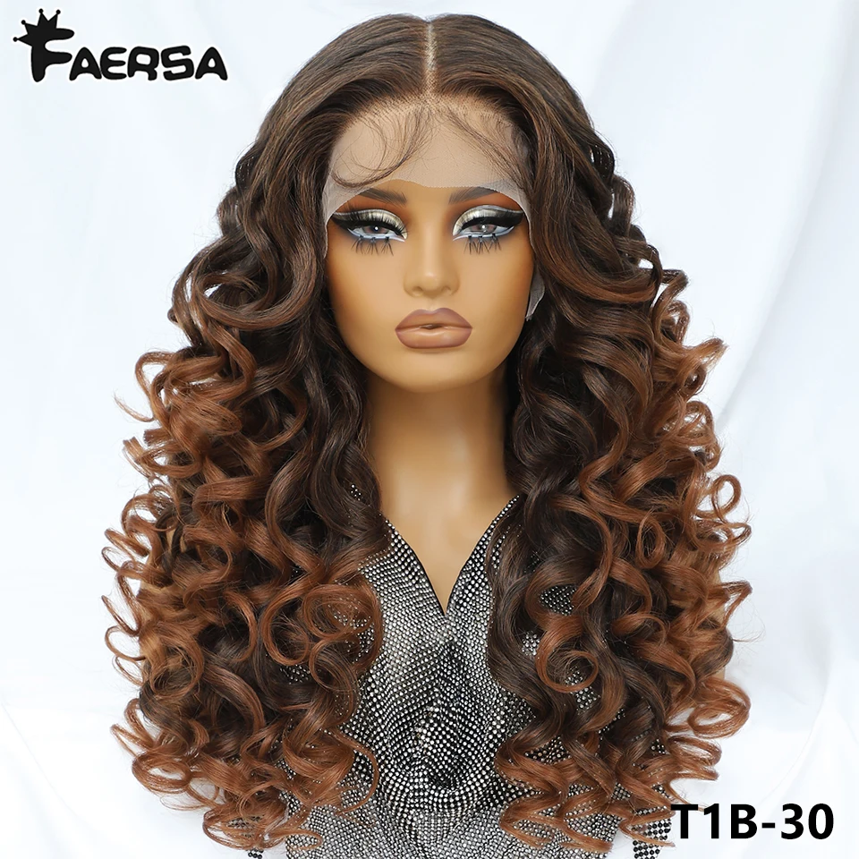 Latisha 13X6 HD 13X5X1 Synthetische Lace Front Pruiken Krullend Pre Geplukt Kant Frontale Pruik met pony voor Vrouwen Hoogtepunt met Babyhair
